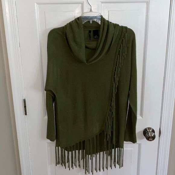 New Directions fringed cowl neck sweater size PS - Picture 1 of 9